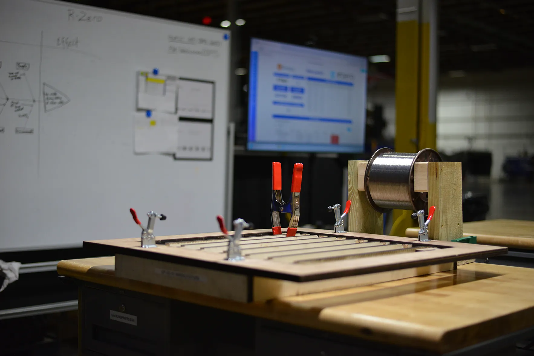 Custom manufacturing fixture used in scalable production and quality-controlled assembly environment.