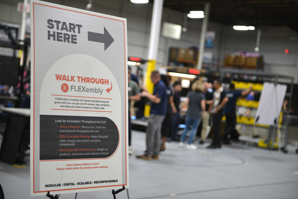 FLEXembly demonstration area during the 2026 Kinetyc Open House in Wixom, Michigan.