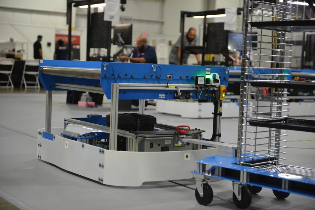 FLEXembly MagCart autonomous guided vehicle within the adaptive manufacturing system.