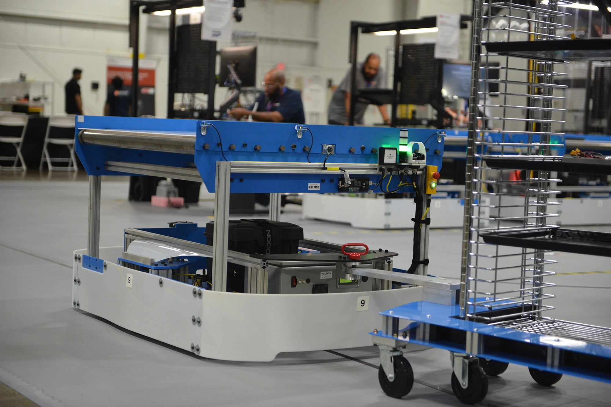 FLEXembly MagCart autonomous guided vehicle within the adaptive manufacturing system.